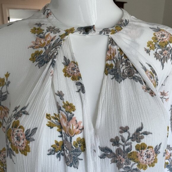 Free People Dress XS Mini Floral Gardenia Swing Tunic Boho Flowy Cottagecore - Picture 7 of 12